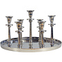 Kerzenständer für 7 Kerzen RUND - Antik-Silber