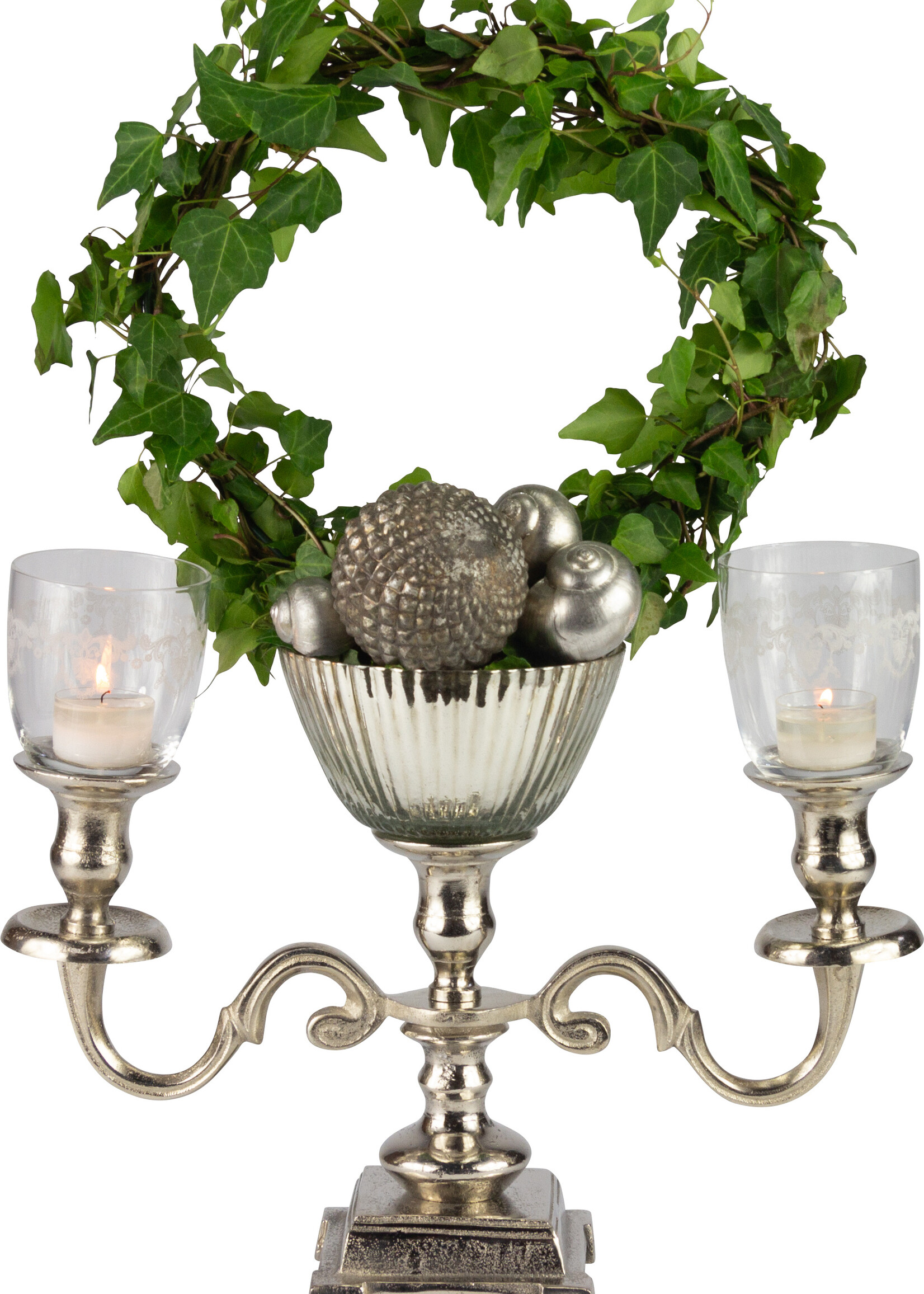 Kerzenständer 2-armig - Silber