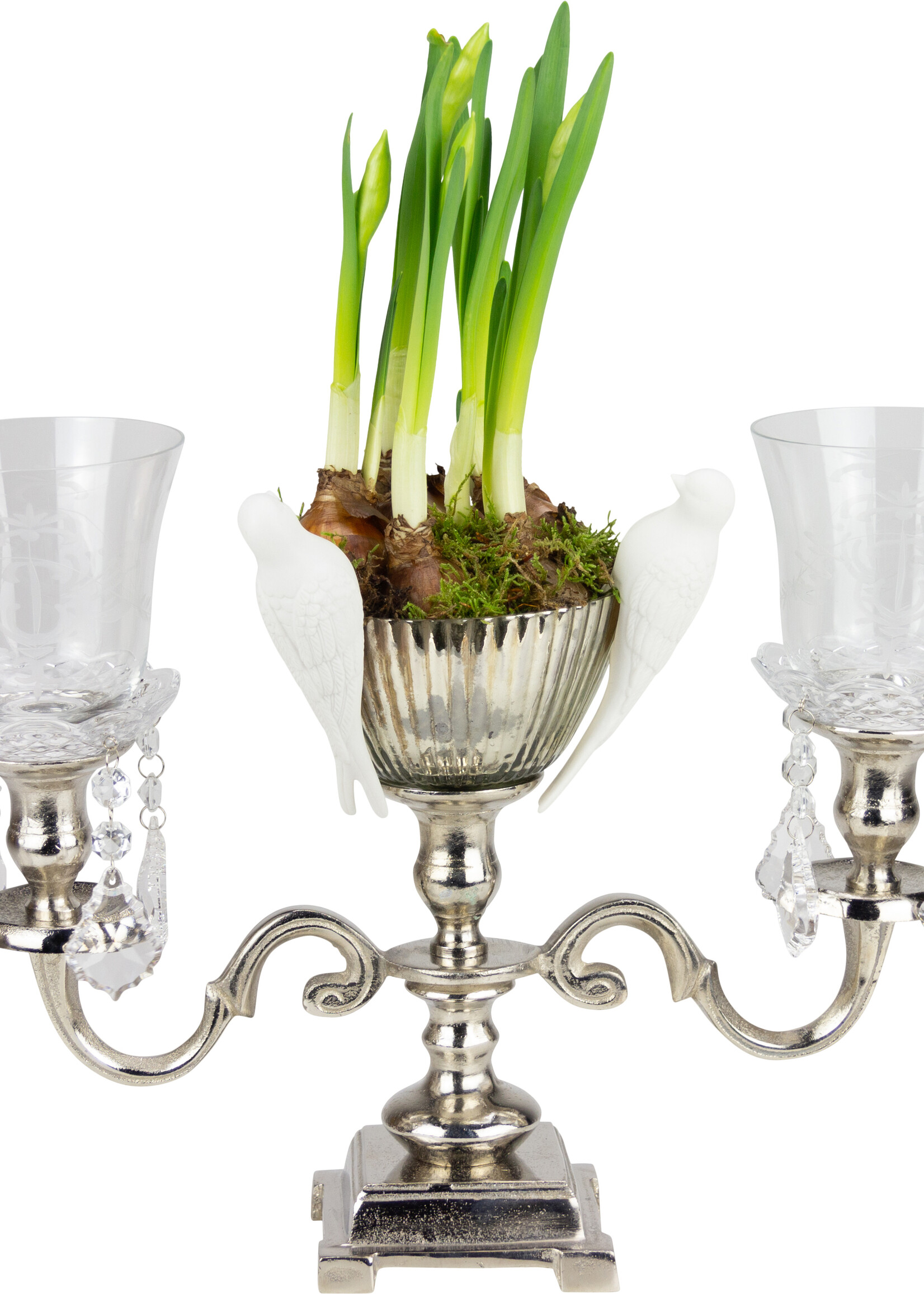 Kerzenständer 2-armig - Silber