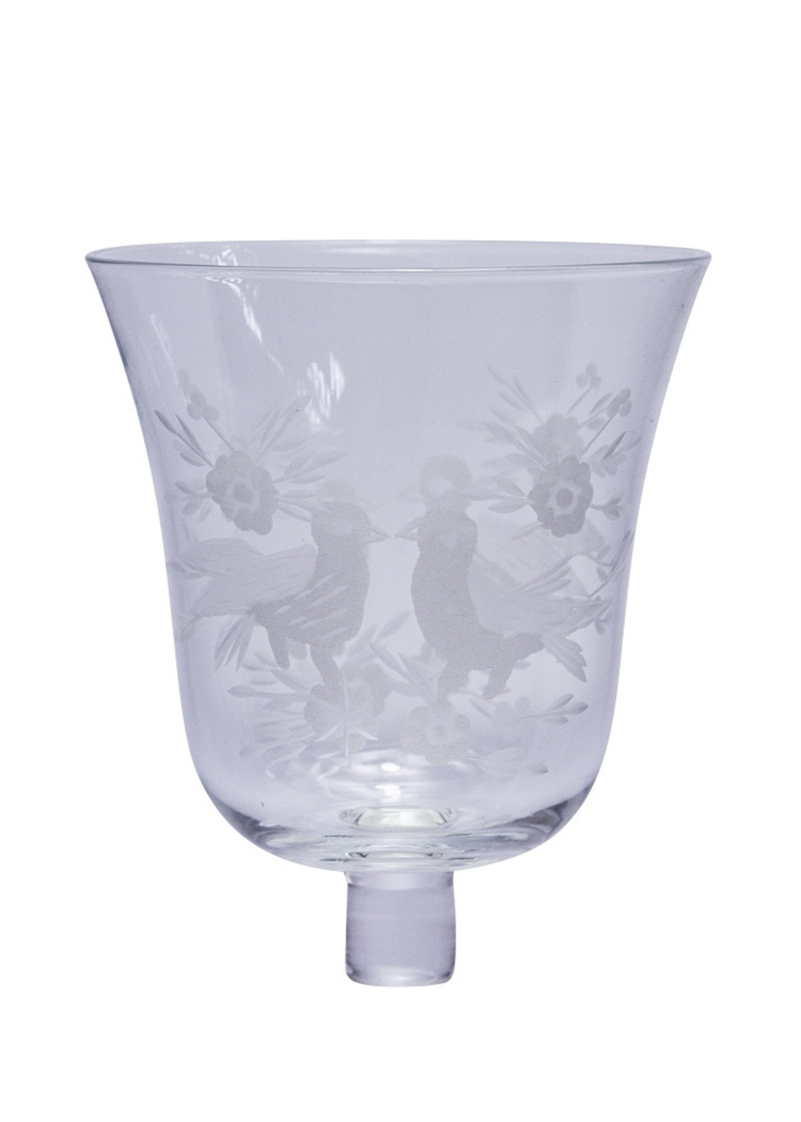 Teelicht Aufsatzglas Vogel - Höhe 11 cm