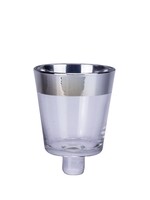Teelicht Aufsatzglas mit Platinrand - Höhe 7 cm