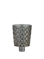 Teelicht Aufsatzglas Cross - Smoke - Höhe 6.5 cm