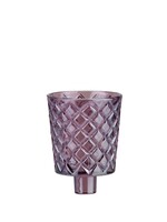 Teelicht Aufsatzglas Cross - Lila - Höhe 6.5 cm