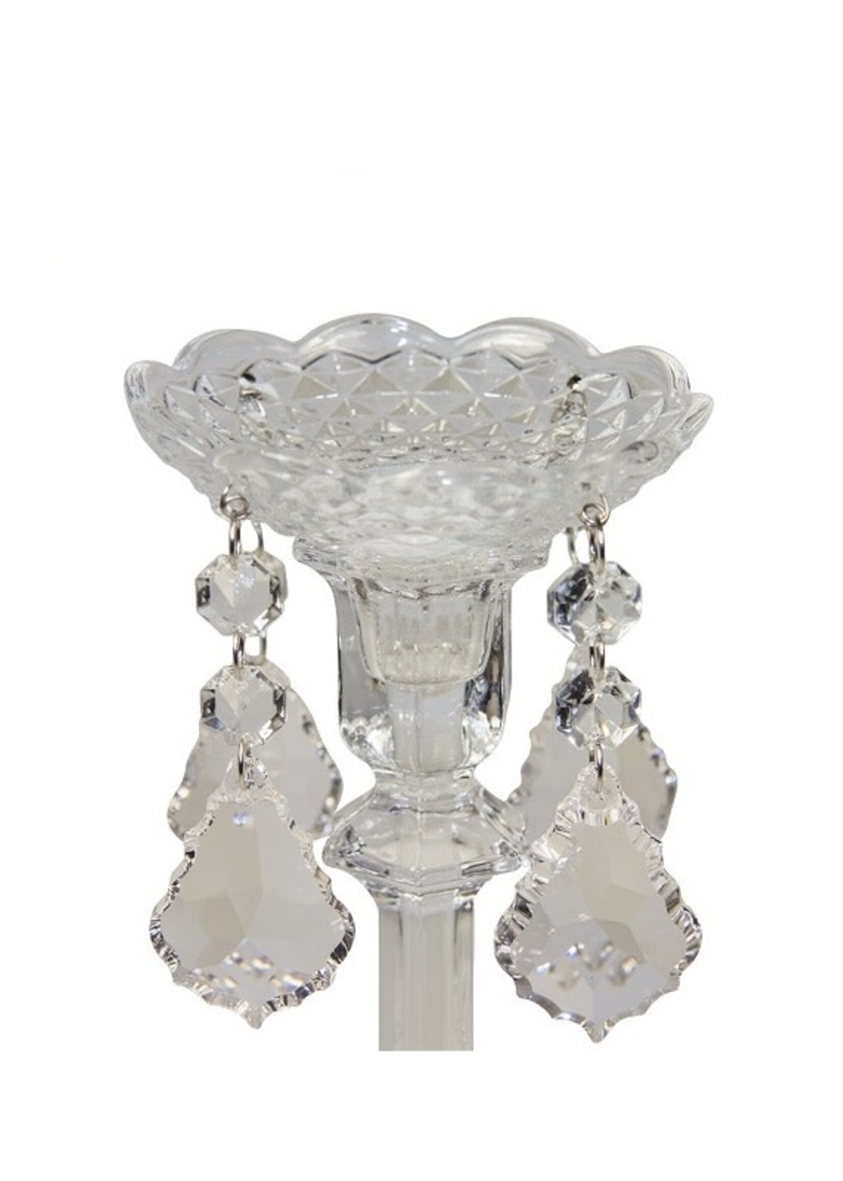 Kerzenmanschette aus Glas mit 4 Wachteln - 10 cm