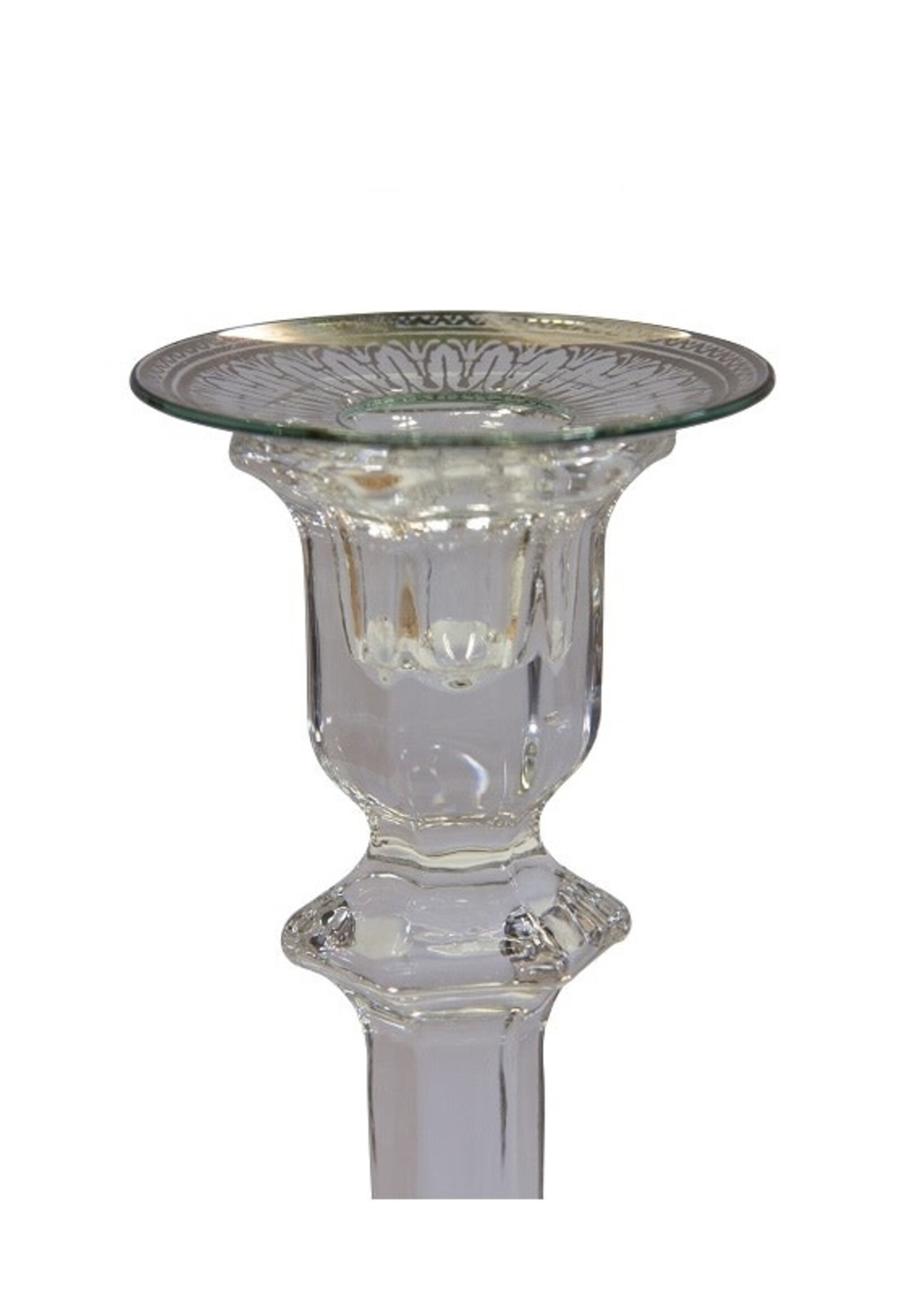 Kerzenmanschette aus Glas mit Decor - 7 cm