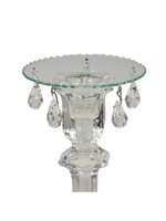 Kerzenmanschette aus Glas mit 5 Kristallen - 9 cm