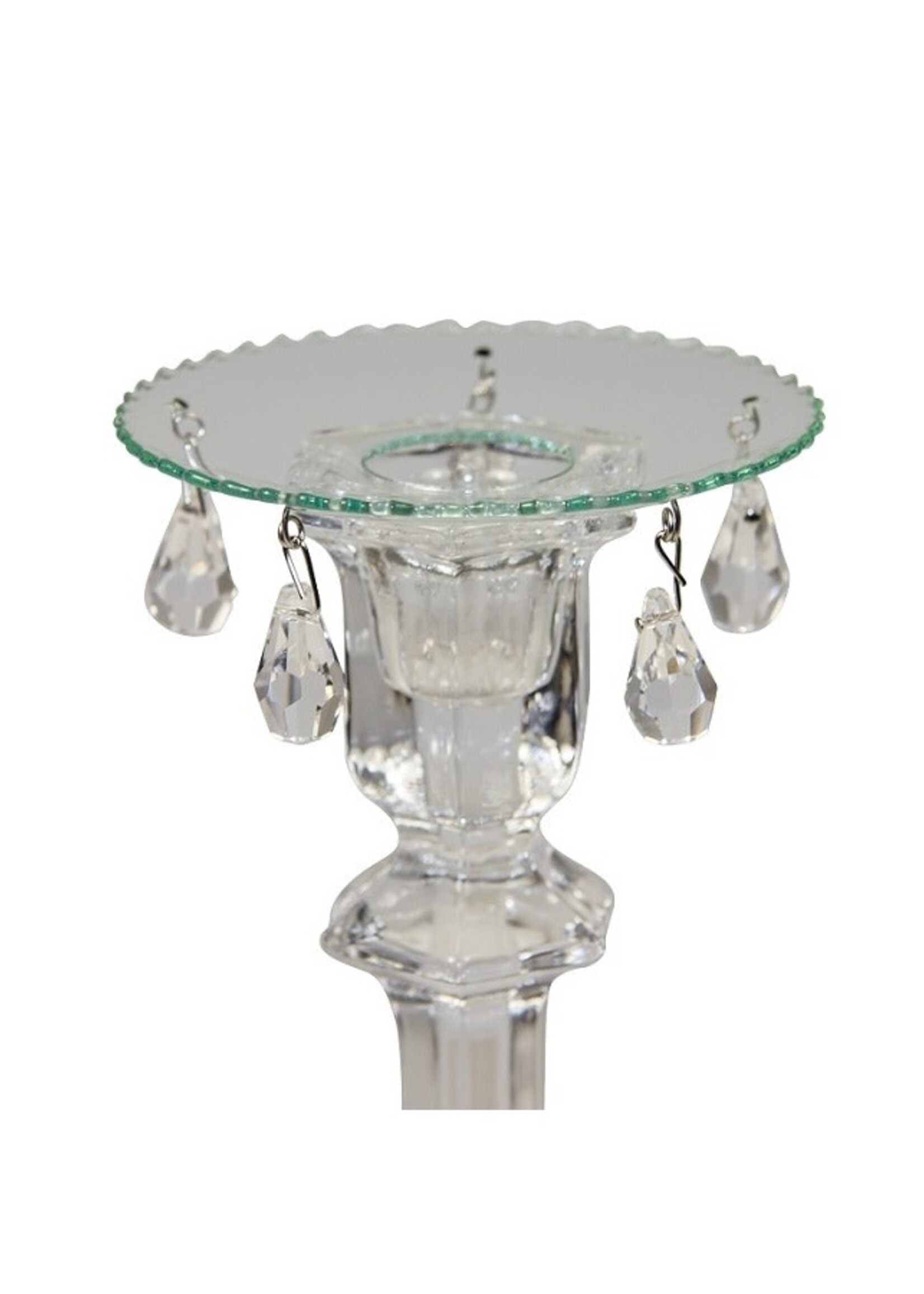 Kerzenmanschette aus Glas mit 5 Kristallen - 9 cm