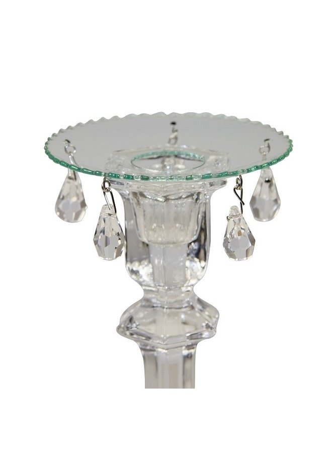 Kerzenmanschette aus Glas mit 5 Kristallen - 9 cm