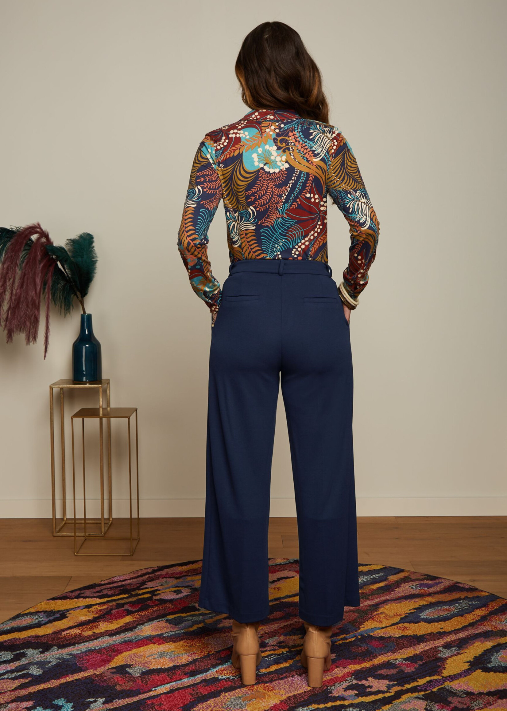 King Louie Hosen - Federica Pants Milano Uni - Evening Blue