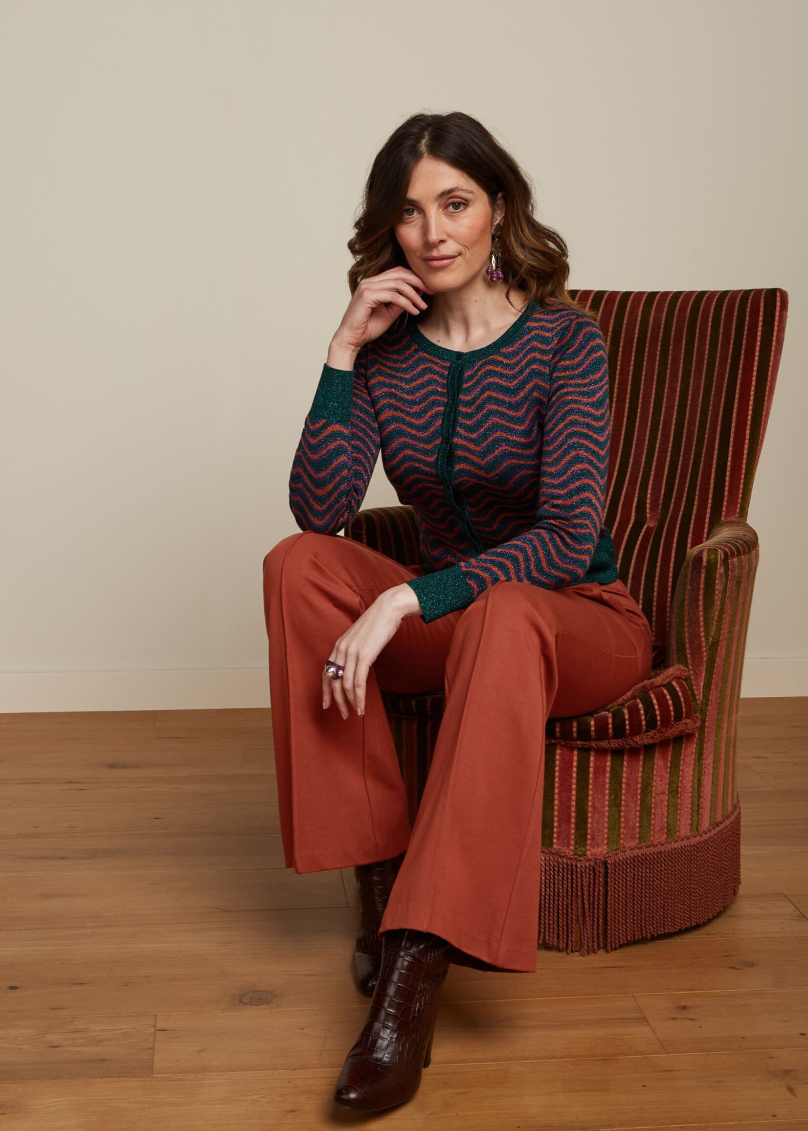 King Louie Hosen - Gael Pintuck Pants Aurora - Cognac Orange