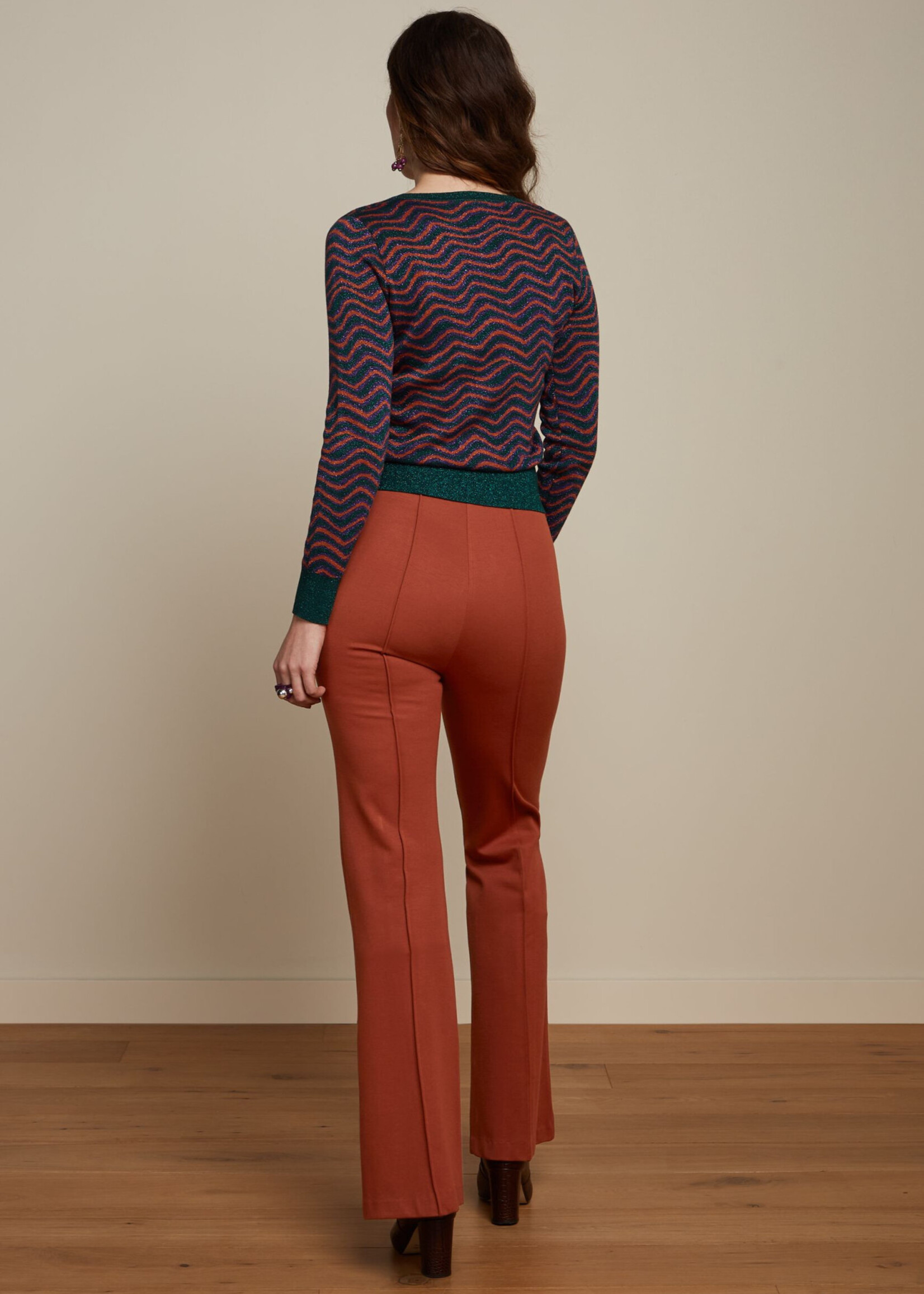 King Louie Hosen - Gael Pintuck Pants Aurora - Cognac Orange