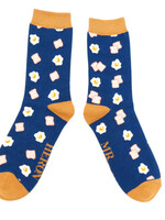 Lustige Bambus Socken - "Toast" Blau (40-45)