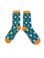 Lustige Bambus Socken - "Whisky" Grün (40-45)