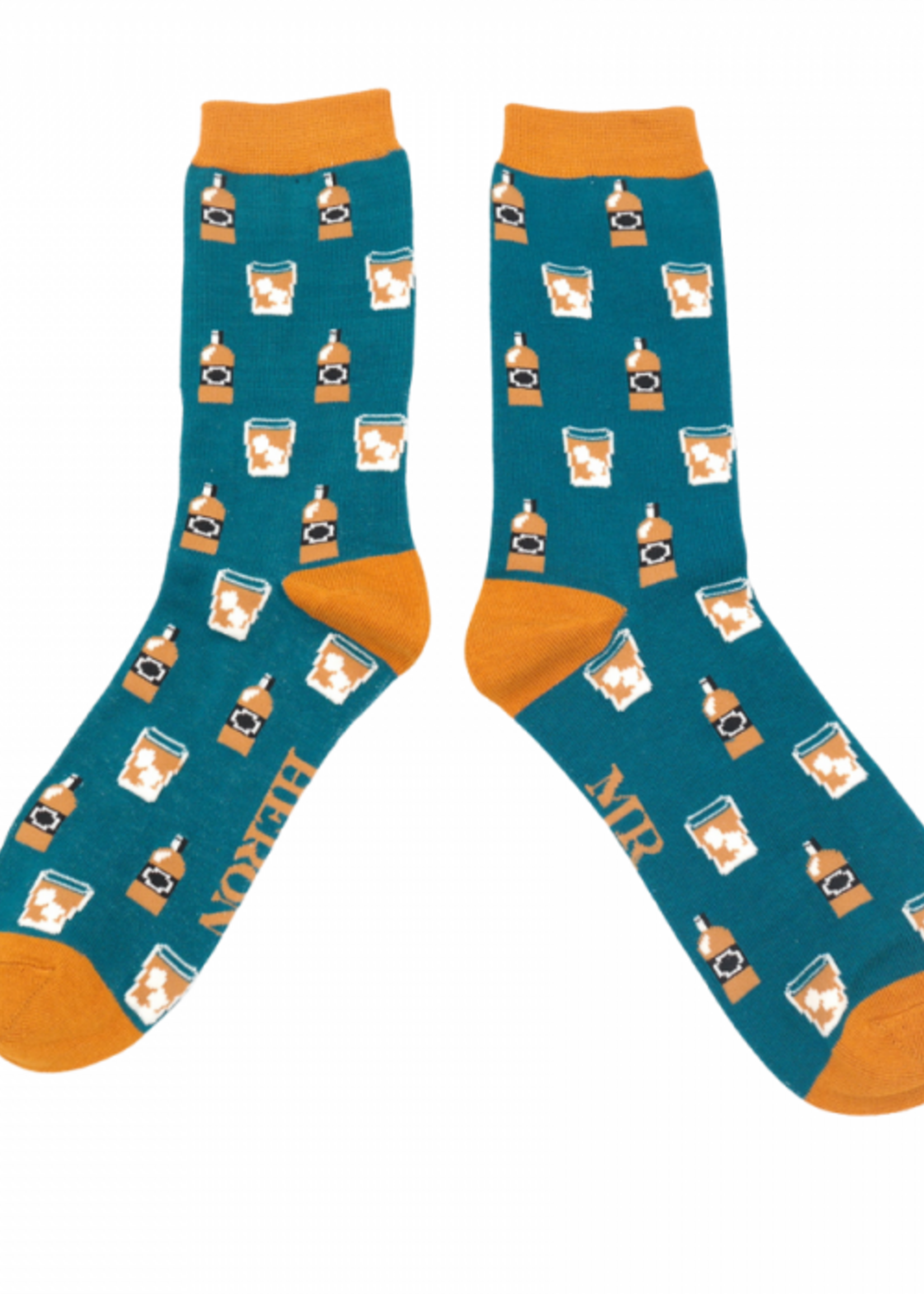 Lustige Bambus Socken - "Whisky" Grün (40-45)