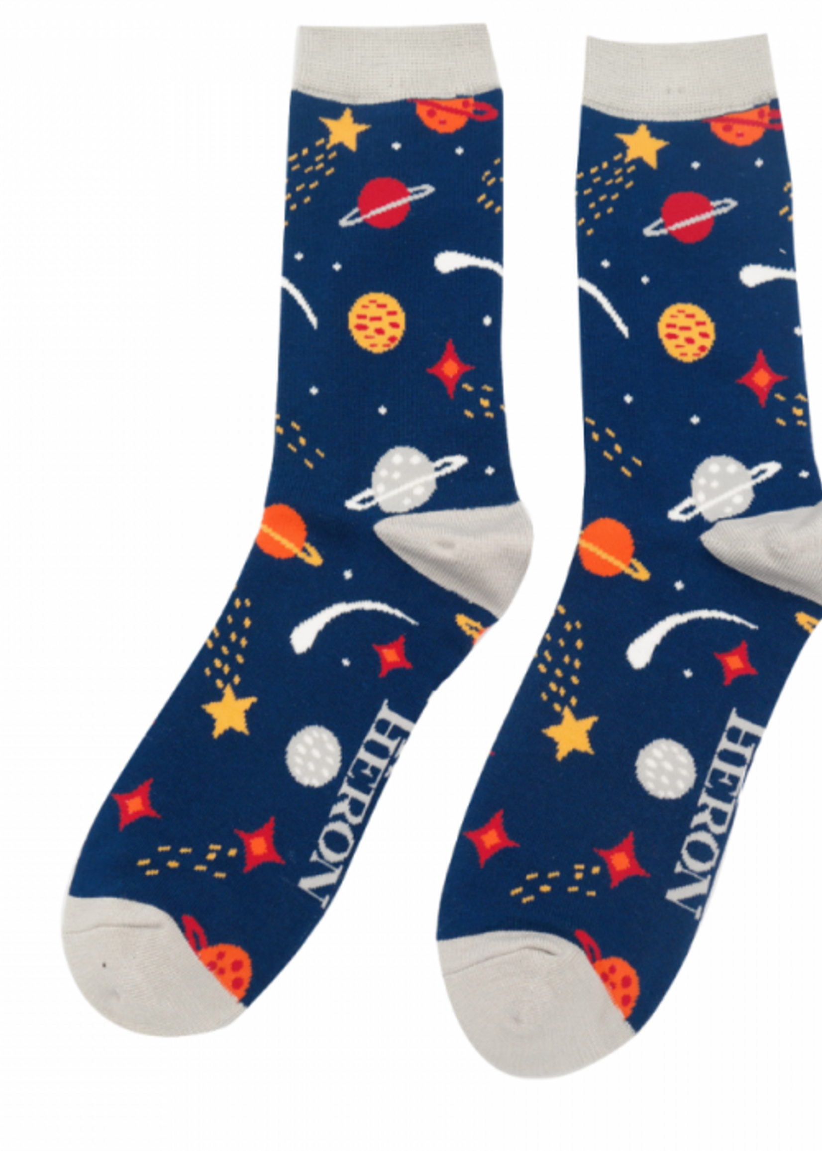 Lustige Bambus Socken - "Space" Blau (40-45)