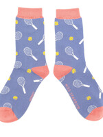Lustige Bambus Socken - "Tennis" Lila (37-41)