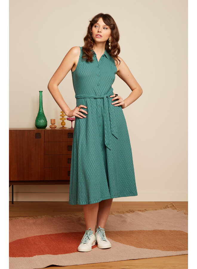 Kleid - Nova Dress Manelli Jacquard - Smoke Green