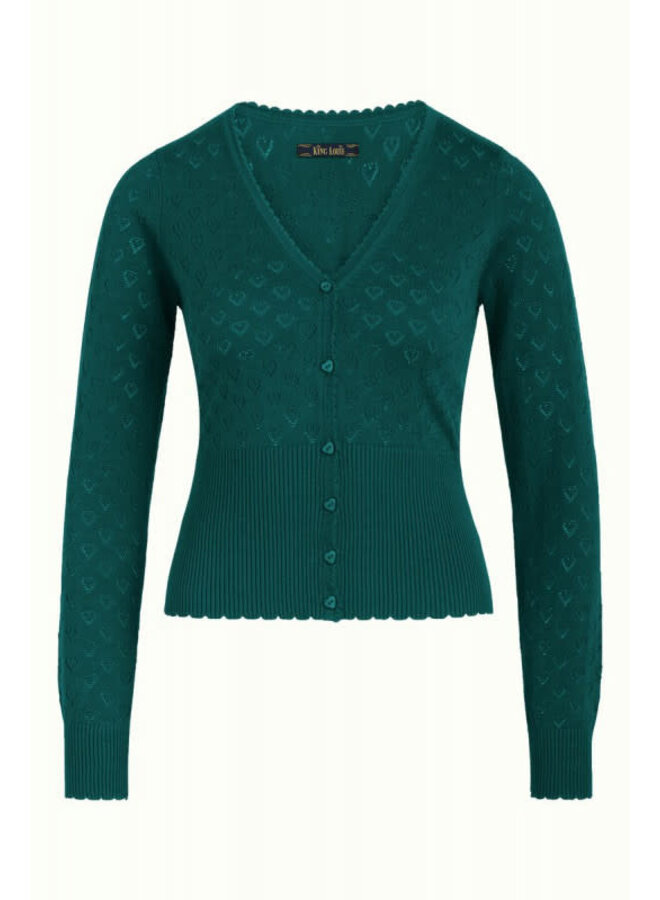 Cardi V Heart Ajour BCI -  Dragonfly Green