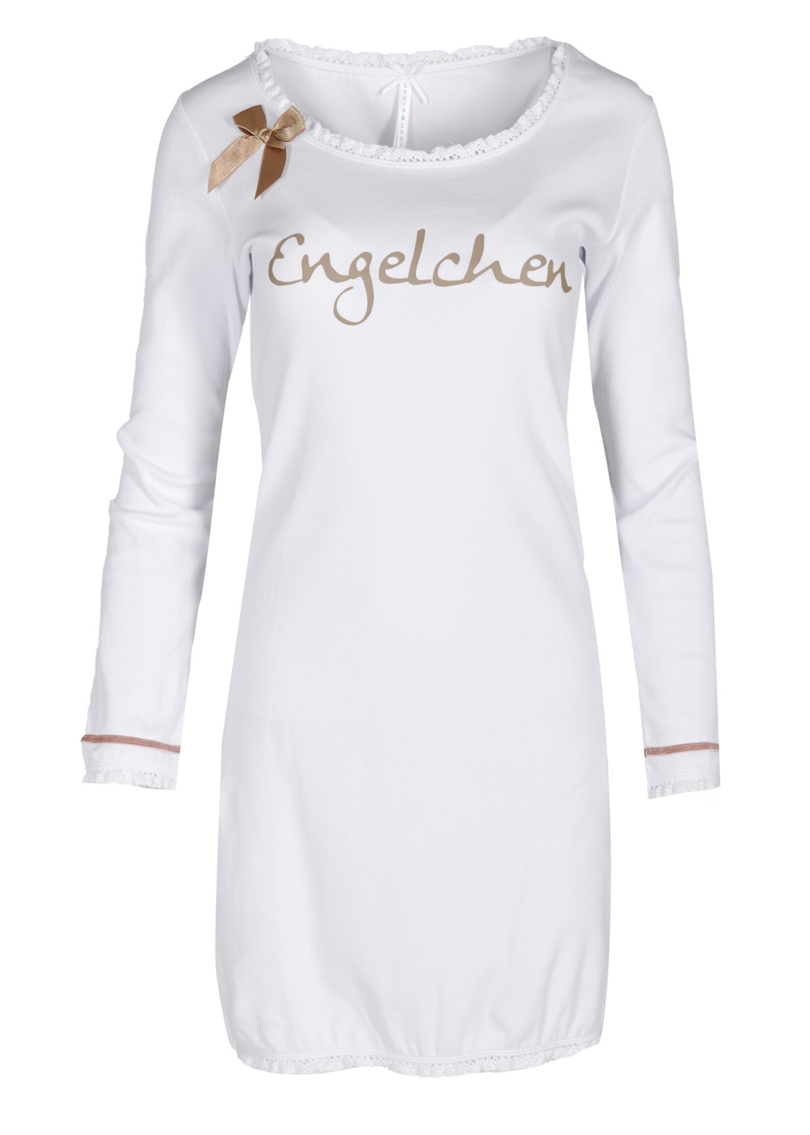 Louis&Louisa Nachthemd Damen Rippe "Engelchen", weiss