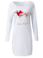 Louis&Louisa Nachthemd Damen Big Shirt "Dackel", weiss