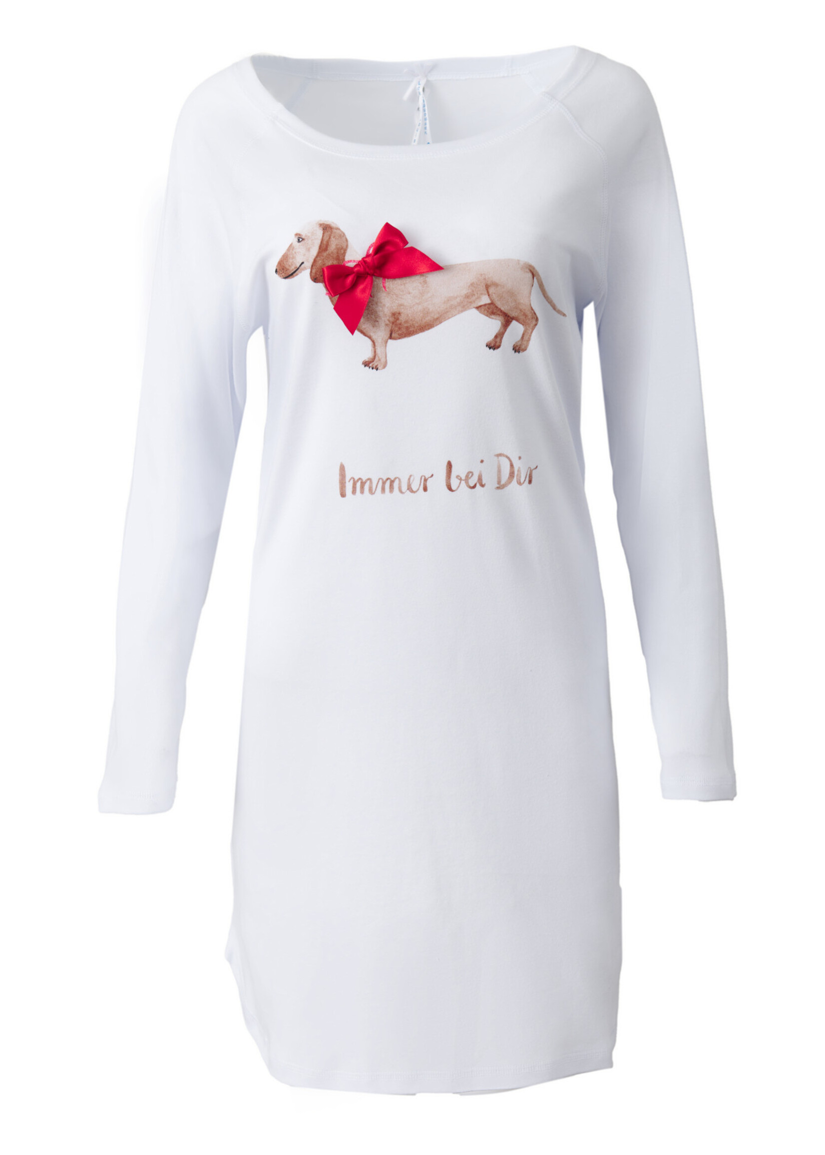 Louis&Louisa Nachthemd Damen Big Shirt "Dackel", weiss
