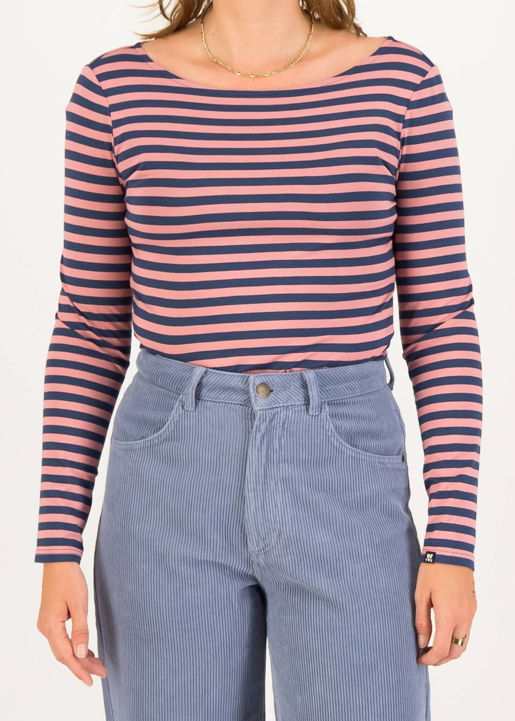 Blutsgeschwister Ringelshirt Sweet Sailorette - dusty blue stripe