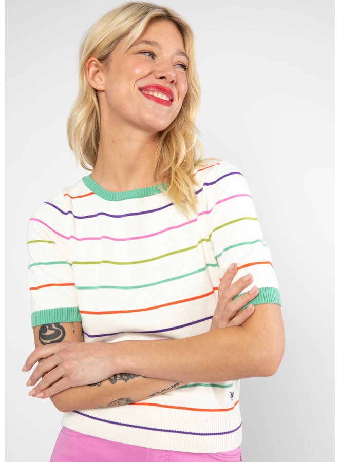 Strickpullover Pretty Preppy - rainbow ribbons stripes