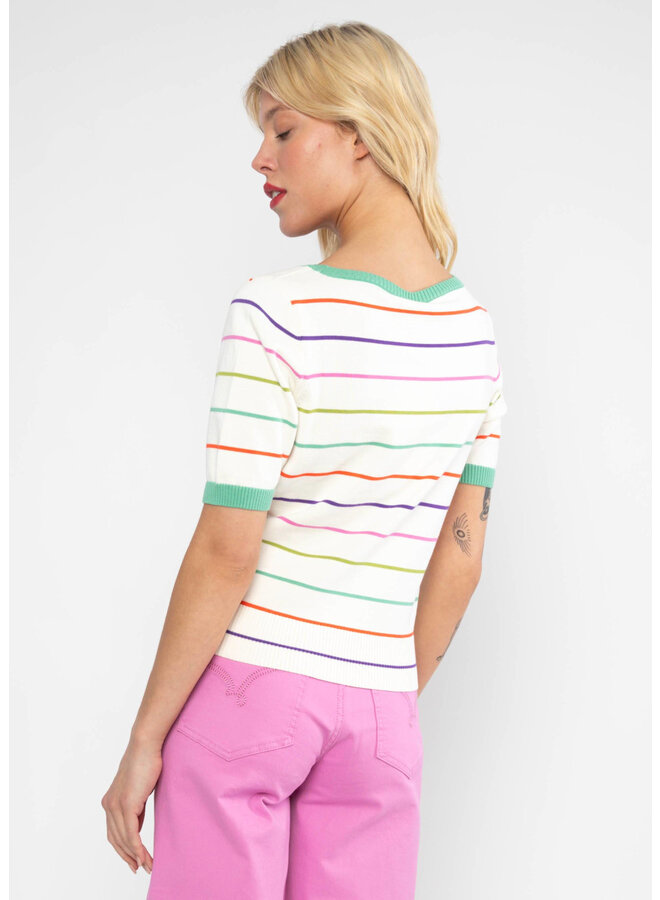 Strickpullover Pretty Preppy - rainbow ribbons stripes