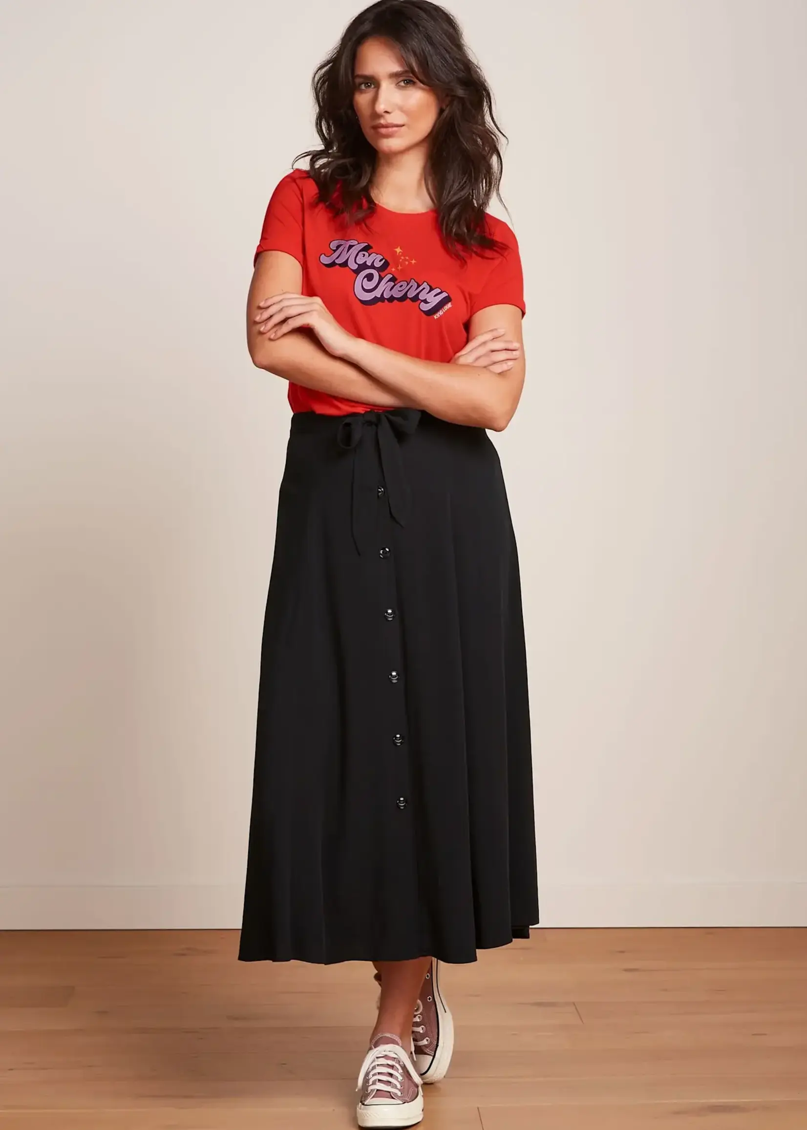 King Louie Shirt - Elly Tee Placement Print - Spicy Orange