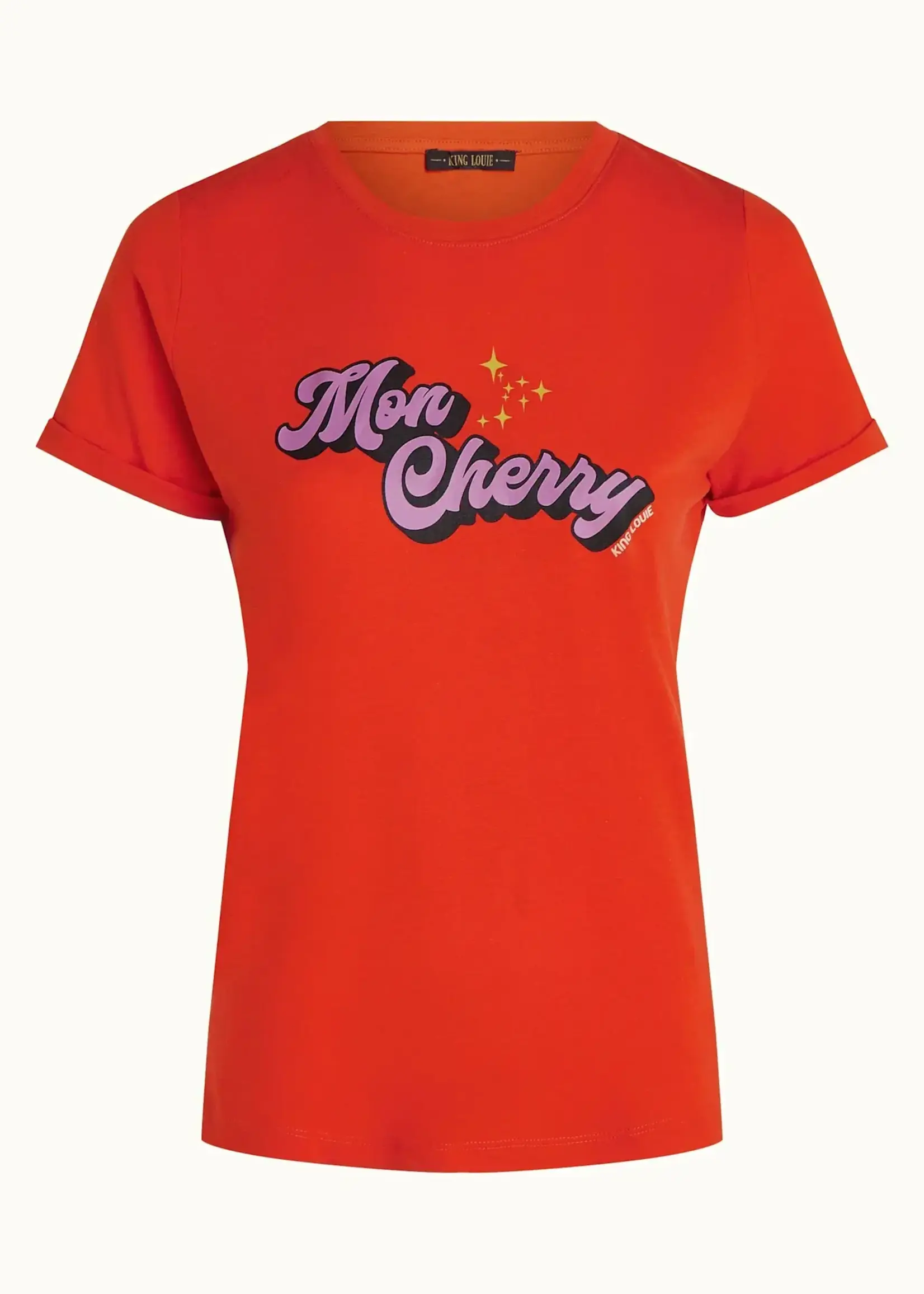 King Louie Shirt - Elly Tee Placement Print - Spicy Orange