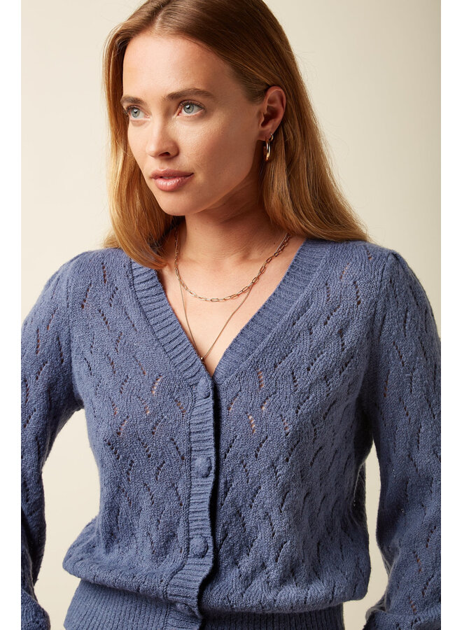 Cardi V Farfalle - Shadow Blue