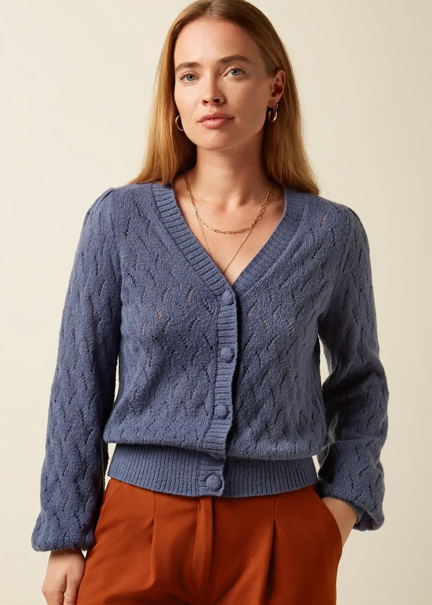 King Louie Cardi V Farfalle - Shadow Blue