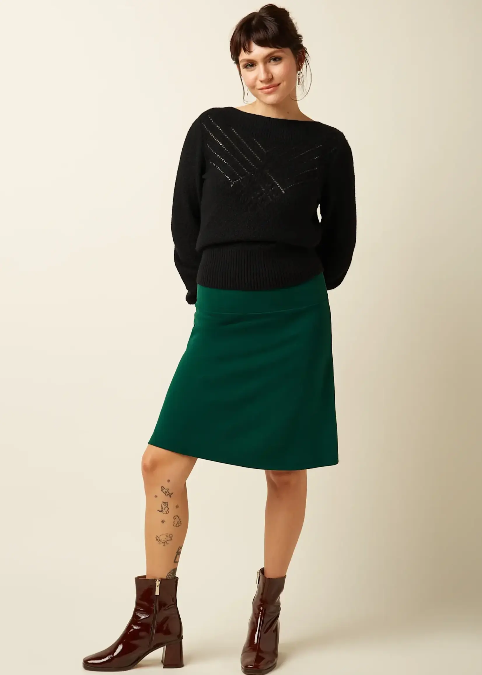 King Louie Border Skirt Milano Uni - Botanical Green