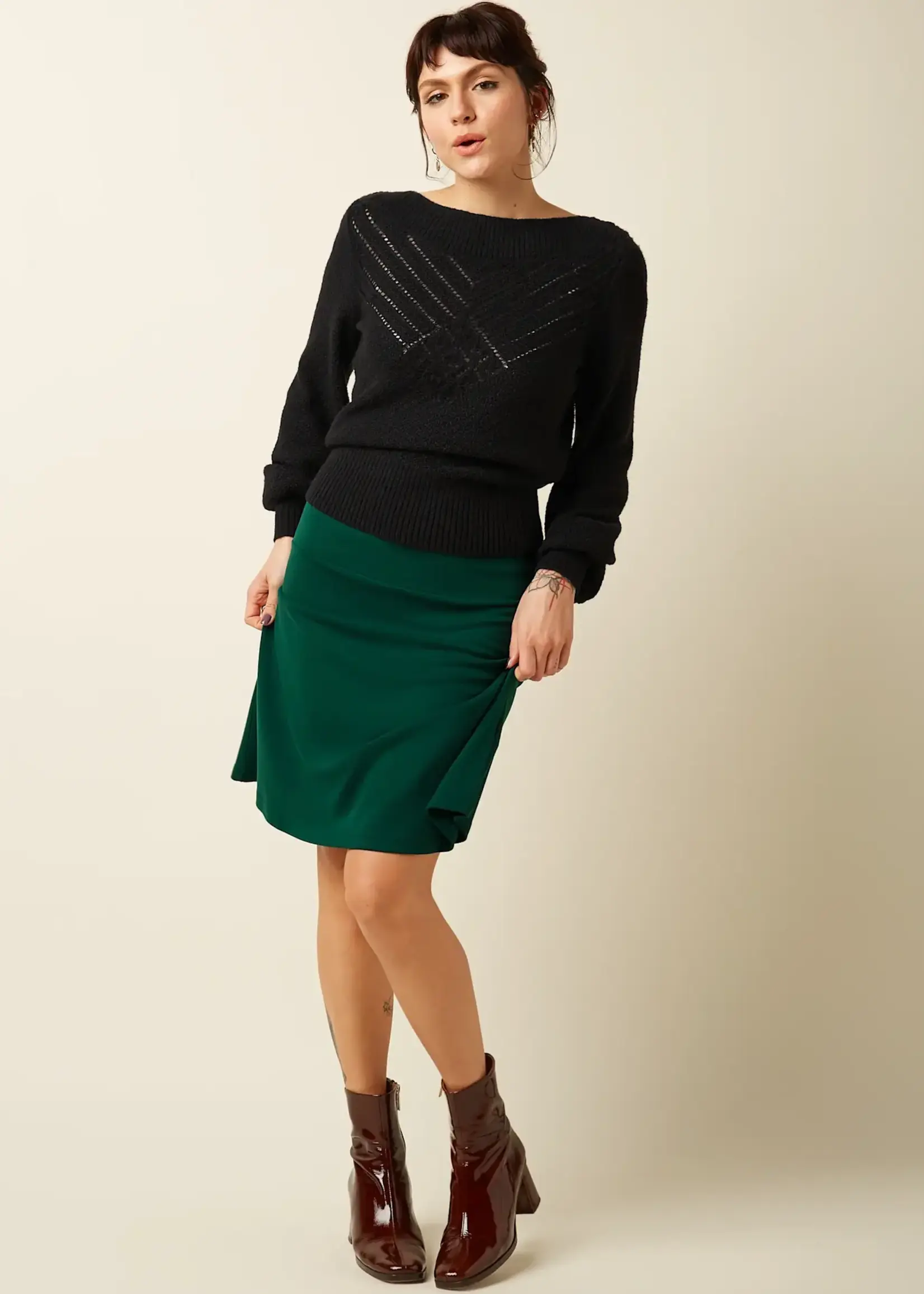 King Louie Border Skirt Milano Uni - Botanical Green