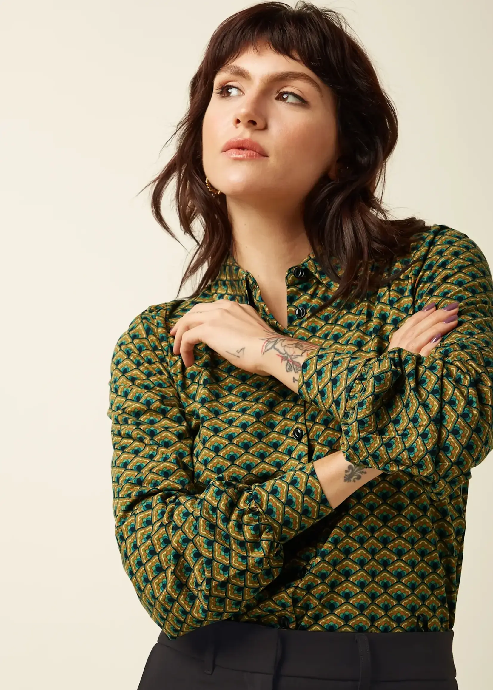 King Louie Bluse - Carina Blouse Frio - Spruced Green