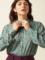 King Louie Bluse - Carina Blouse Revel - Silver Green