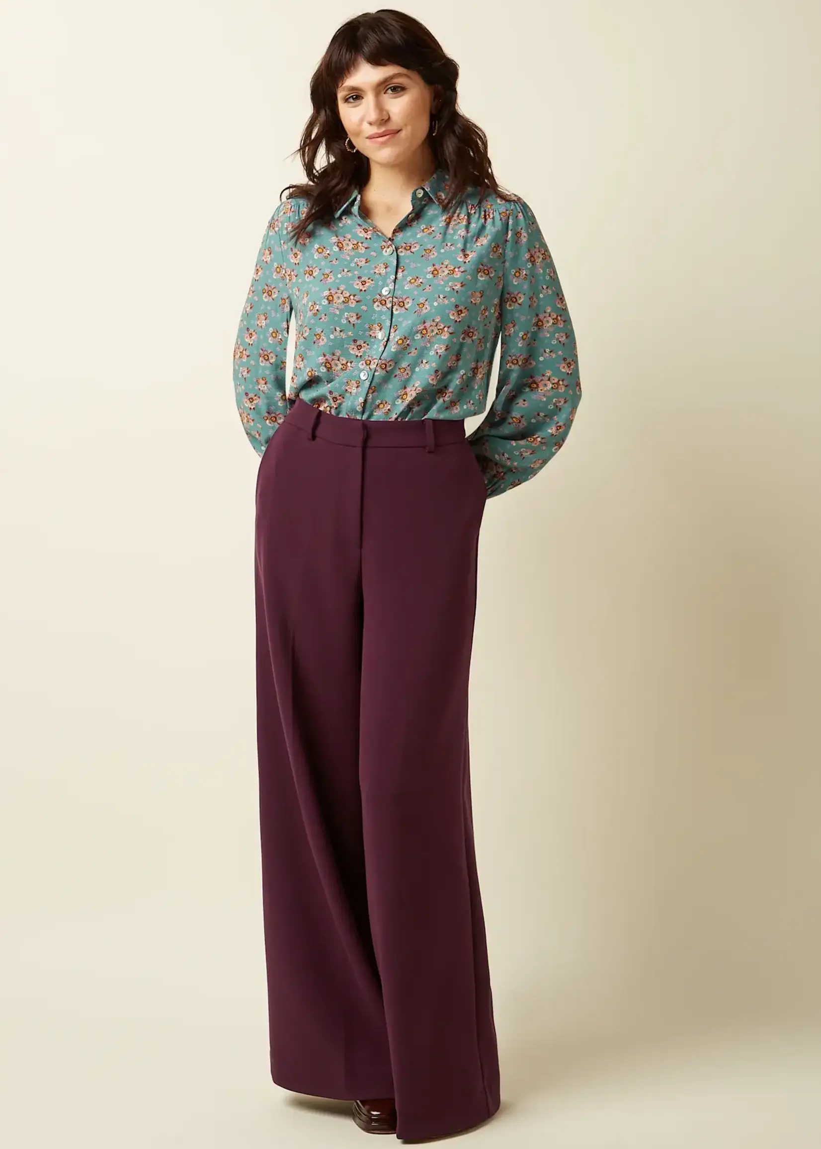 King Louie Bluse - Carina Blouse Revel - Silver Green