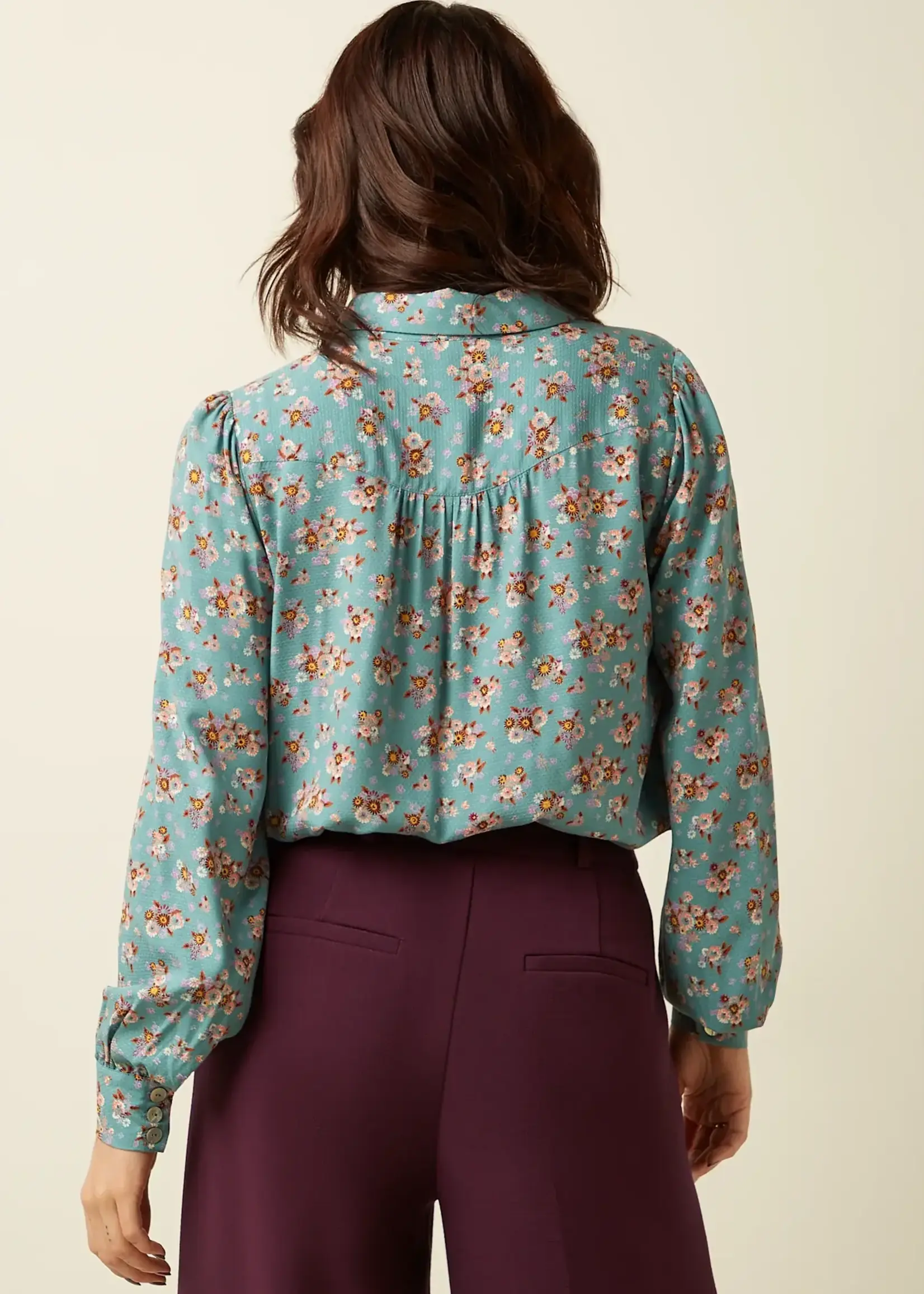 King Louie Bluse - Carina Blouse Revel - Silver Green