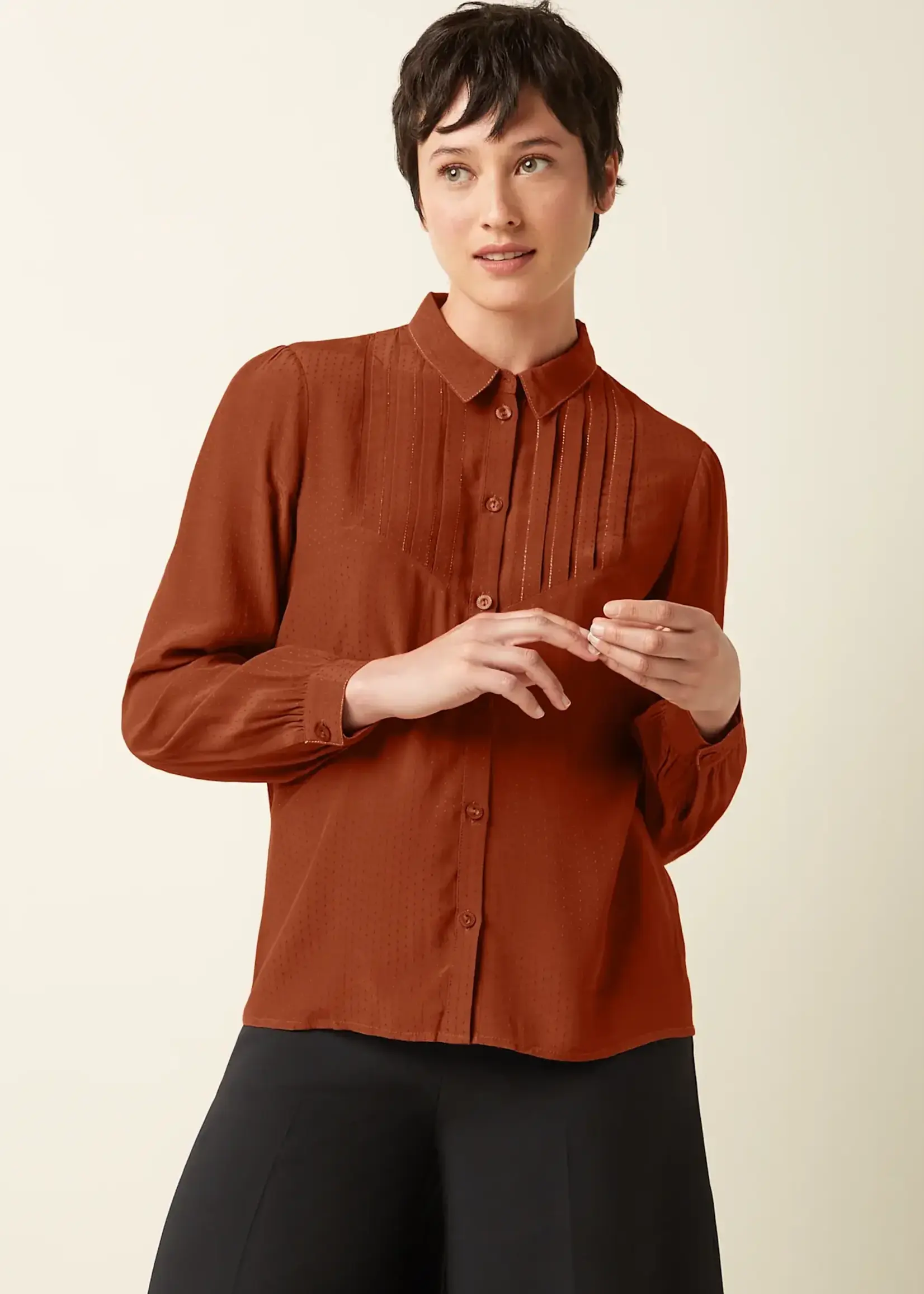 King Louie Bluse - Karen Blouse Sista - Spicy Brown