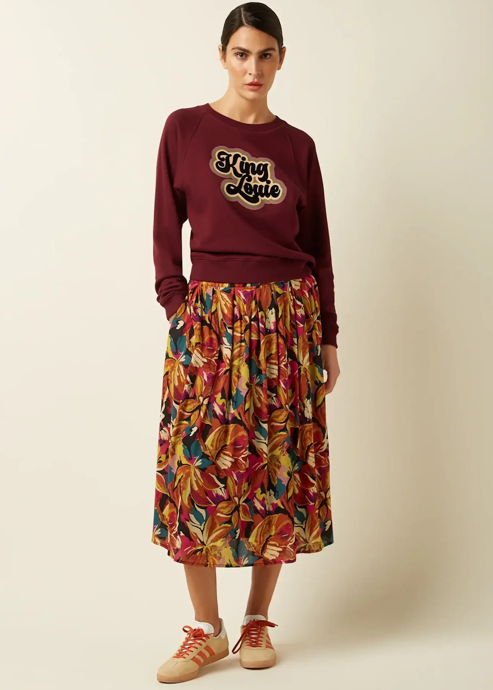 King Louie Febe Sweater Peachy - Cabernet Red