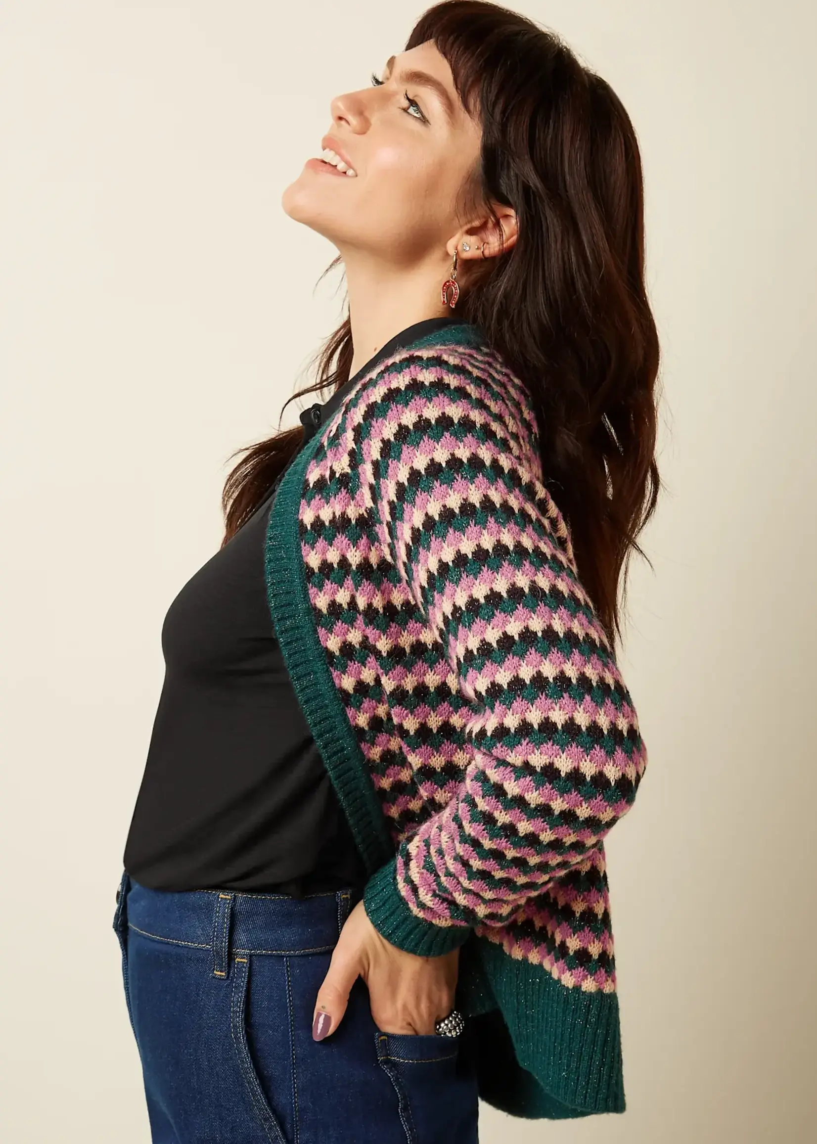 King Louie Cardigan - Blanca Cardi Flora - Pine Green