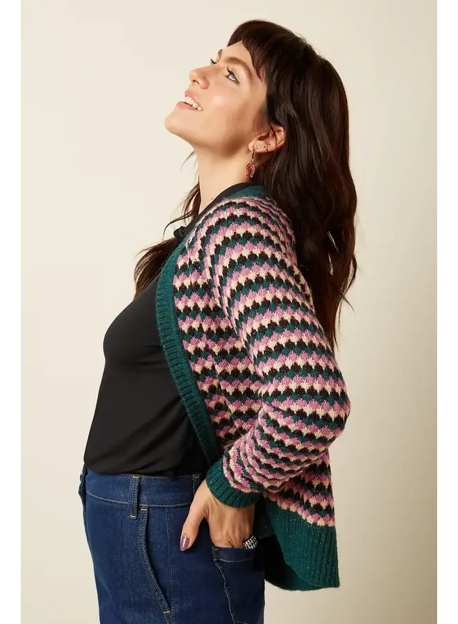 Cardigan - Blanca Cardi Flora - Pine Green