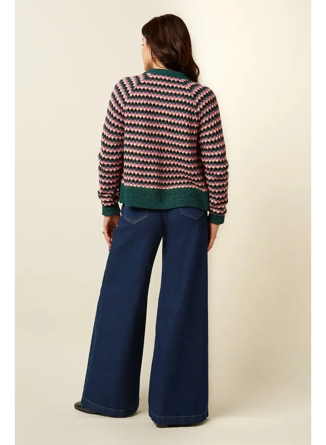 Cardigan - Blanca Cardi Flora - Pine Green