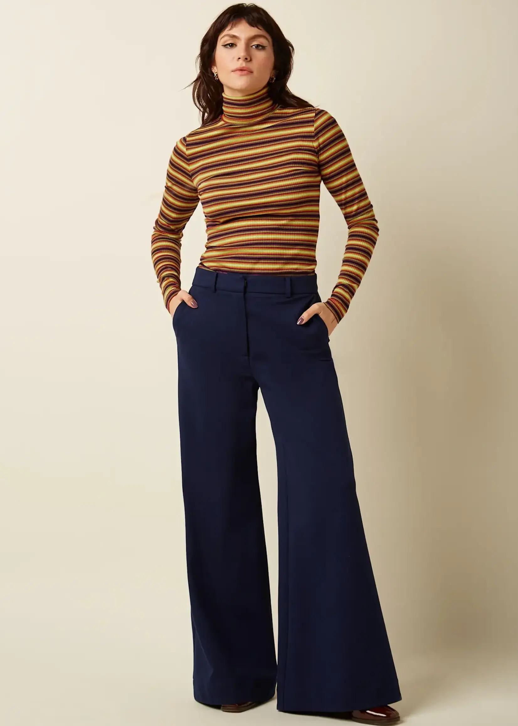 King Louie Rollneck Top Eira Stripe - Multi Color