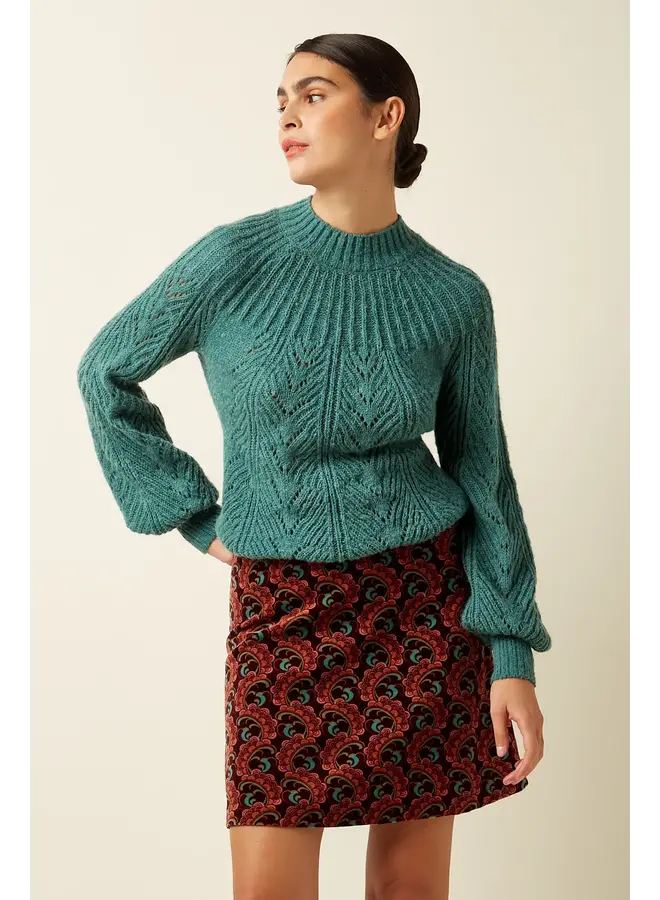 Rock - Border Skirt Winkle - Porto Red