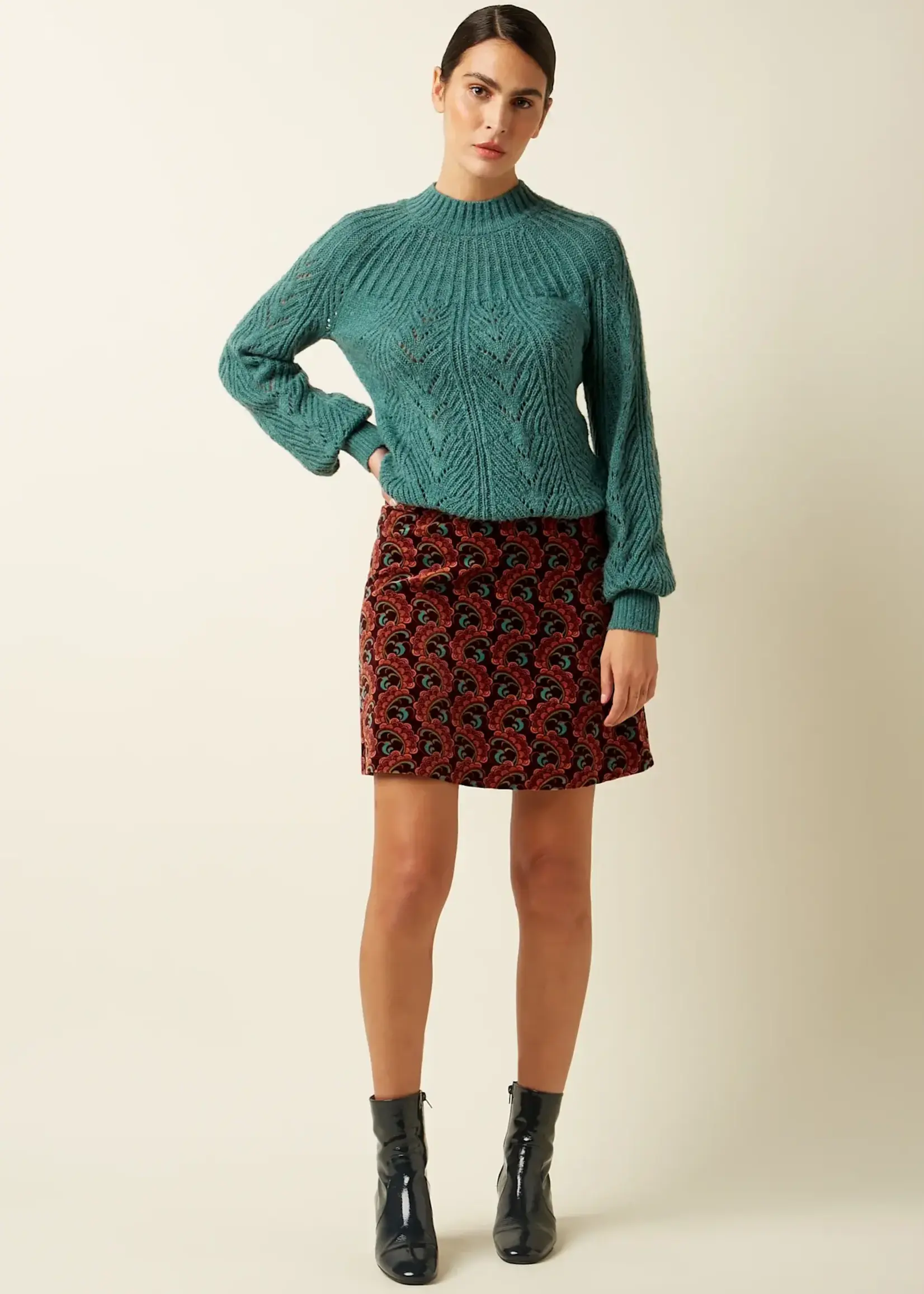 King Louie Rock - Border Skirt Winkle - Porto Red