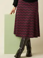 King Louie Rock - Juno Skirt Estelle Zigzag - Bordeaux Red