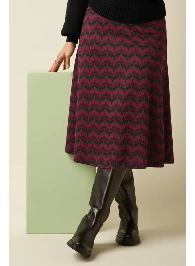 Rock - Juno Skirt Estelle Zigzag - Bordeaux Red