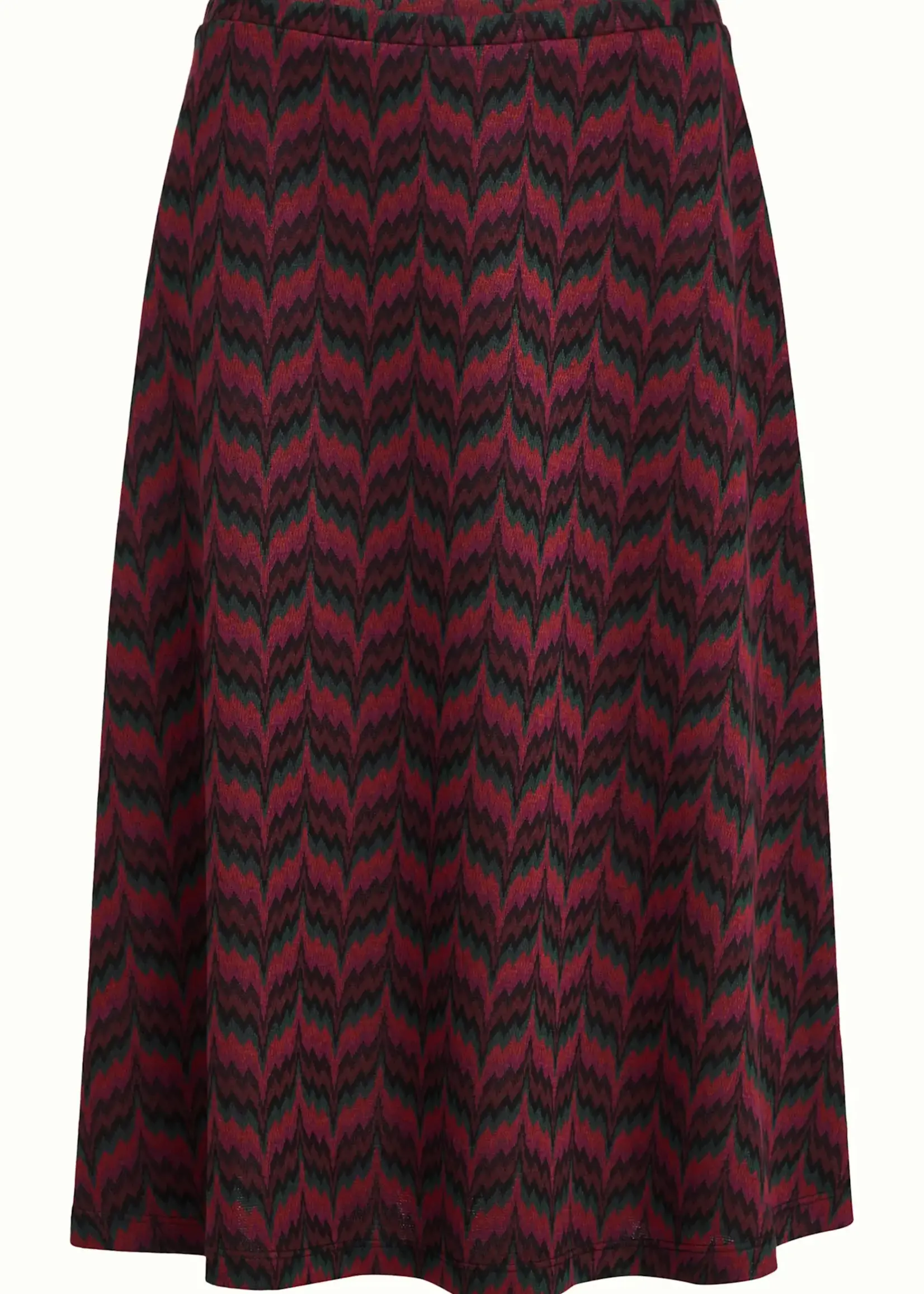King Louie Rock - Juno Skirt Estelle Zigzag - Bordeaux Red