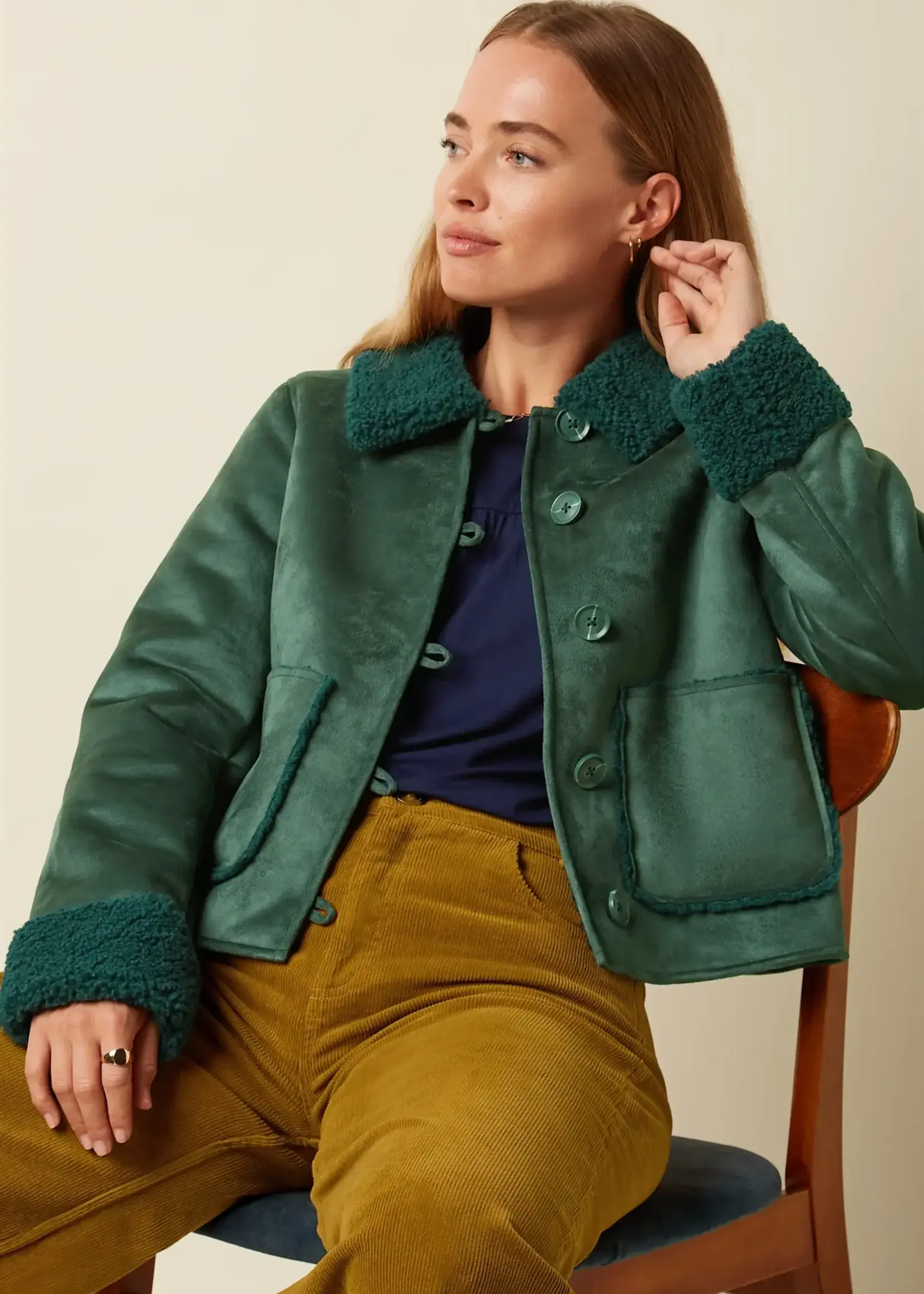 King Louie Jacke - Dina Jacket Lammy - Pine Green
